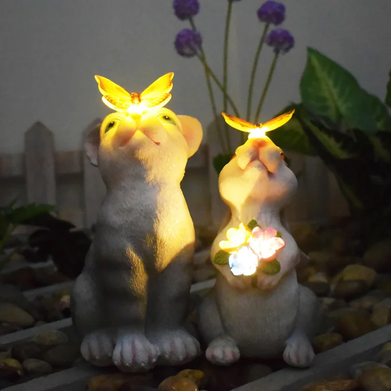 Solar-Schildkröten-Sukkulenten-Pflanzgefäß mit LED-Leuchten, strukturierte Harz-Gartenstatue Skanto