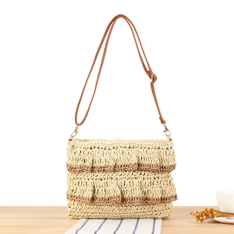 Handtasche mit Rüschendesign aus geflochtenem Bast Skanto