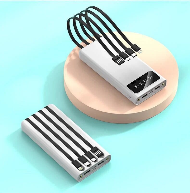 Powerbank mit integriertem Multi-Ladekabel und LCD-Bildschirm Skanto