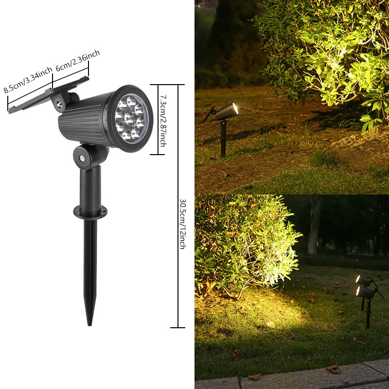 Solarbetriebener verstellbarer Gartenstrahler mit schwenkbarem Erdspieß Skanto