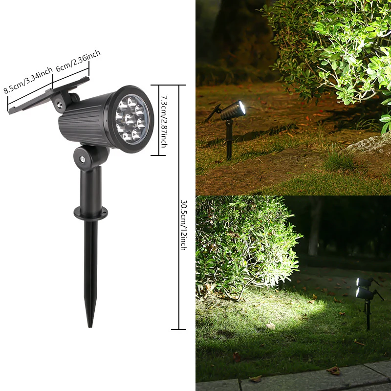 Solarbetriebener verstellbarer Gartenstrahler mit schwenkbarem Erdspieß Skanto