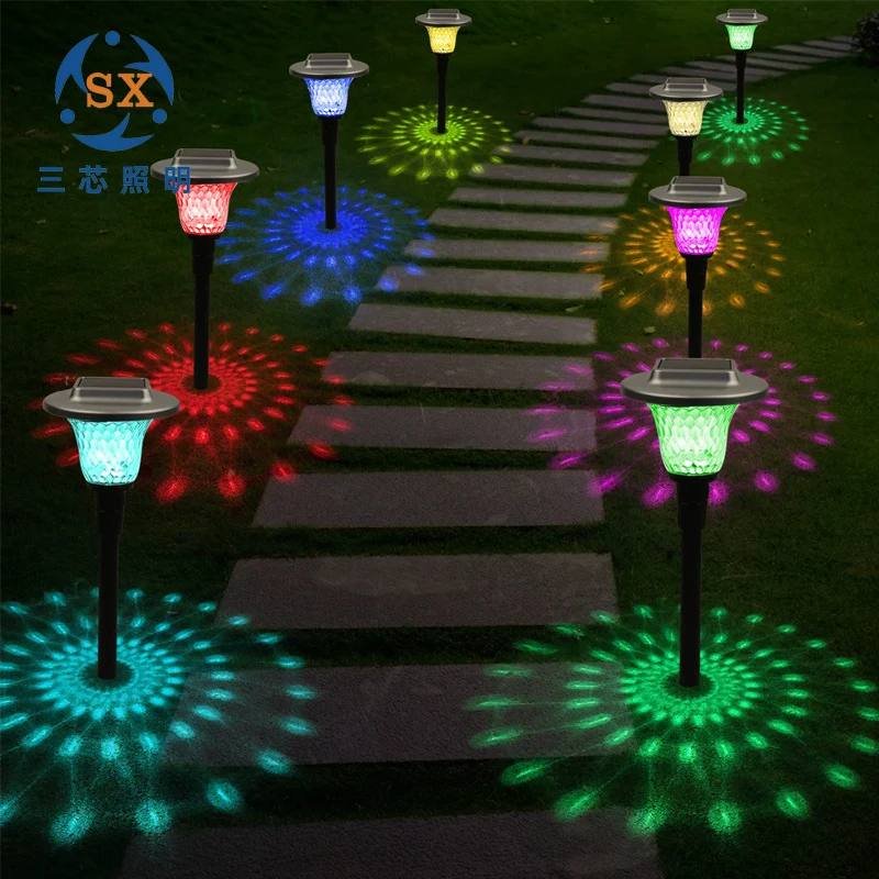 Skanto Solar-LED-Projektor-Erdspießleuchte mit farbwechselnder Kristalllinse und Dämmerungssensor Skanto