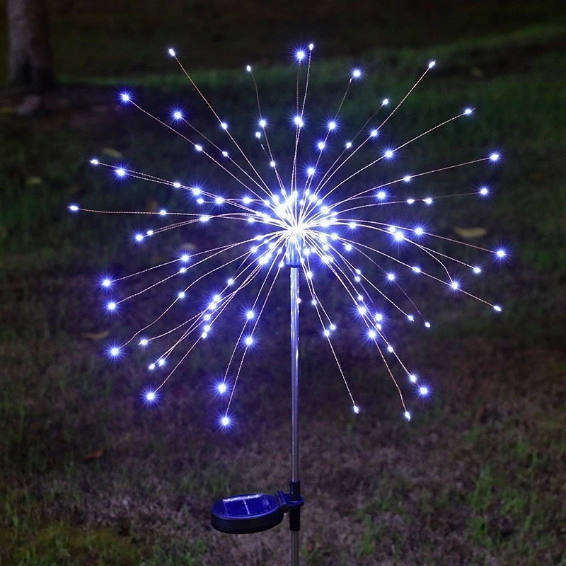Skanto Solar-Feuerwerk-Gartenstecker-LED-Sternenlicht mit teleskopischem Edelstahlspieß Skanto