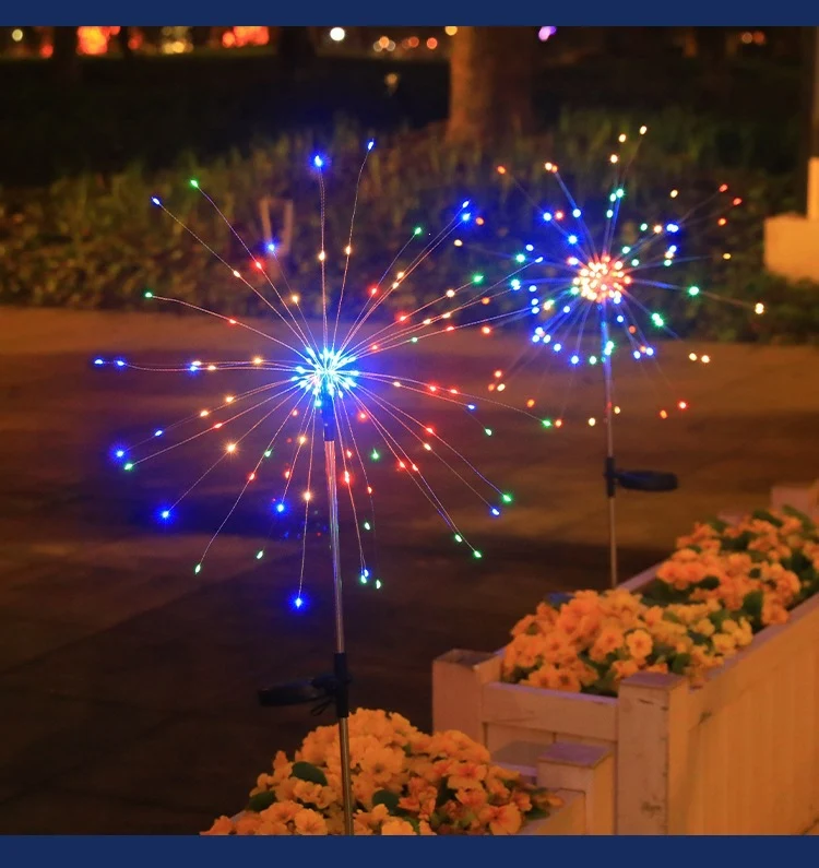 Skanto Solar-Feuerwerk-Gartenstecker-LED-Sternenlicht mit teleskopischem Edelstahlspieß Skanto