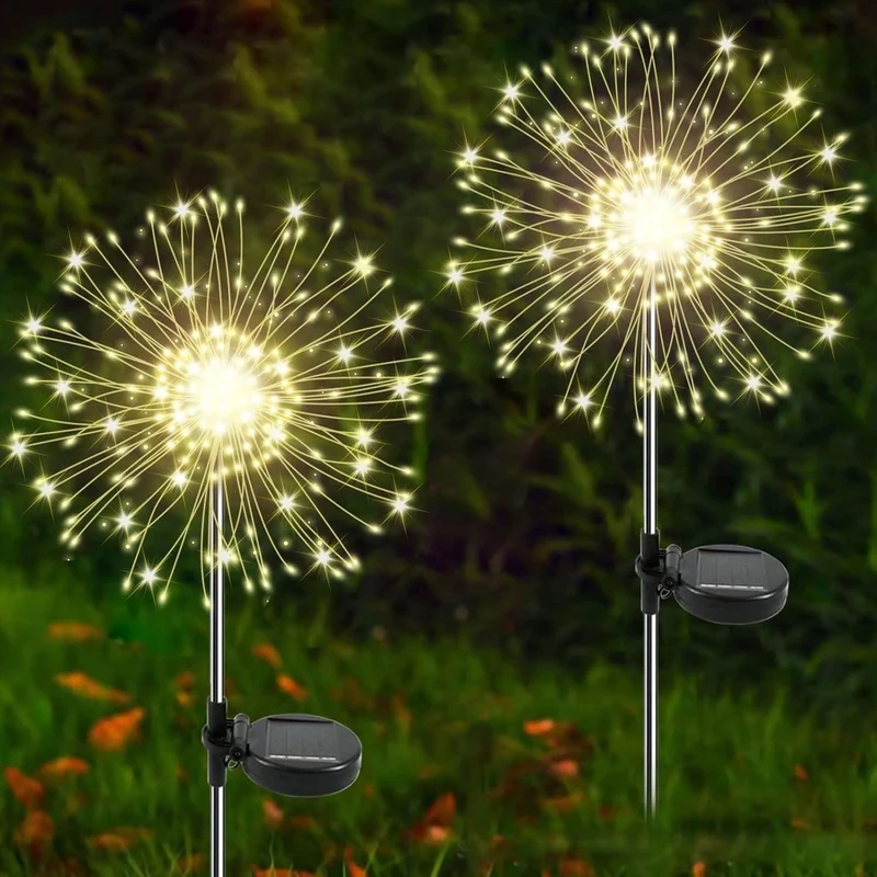 Skanto Solar-Feuerwerk-Gartenstecker-LED-Sternenlicht mit teleskopischem Edelstahlspieß Skanto