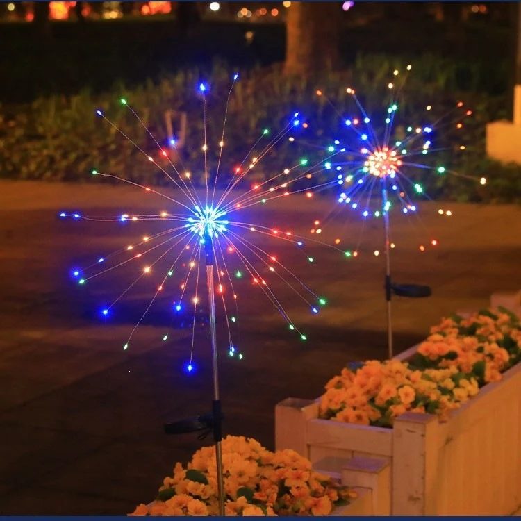 Skanto Solar-Feuerwerk-Gartenstecker-LED-Sternenlicht mit teleskopischem Edelstahlspieß Skanto