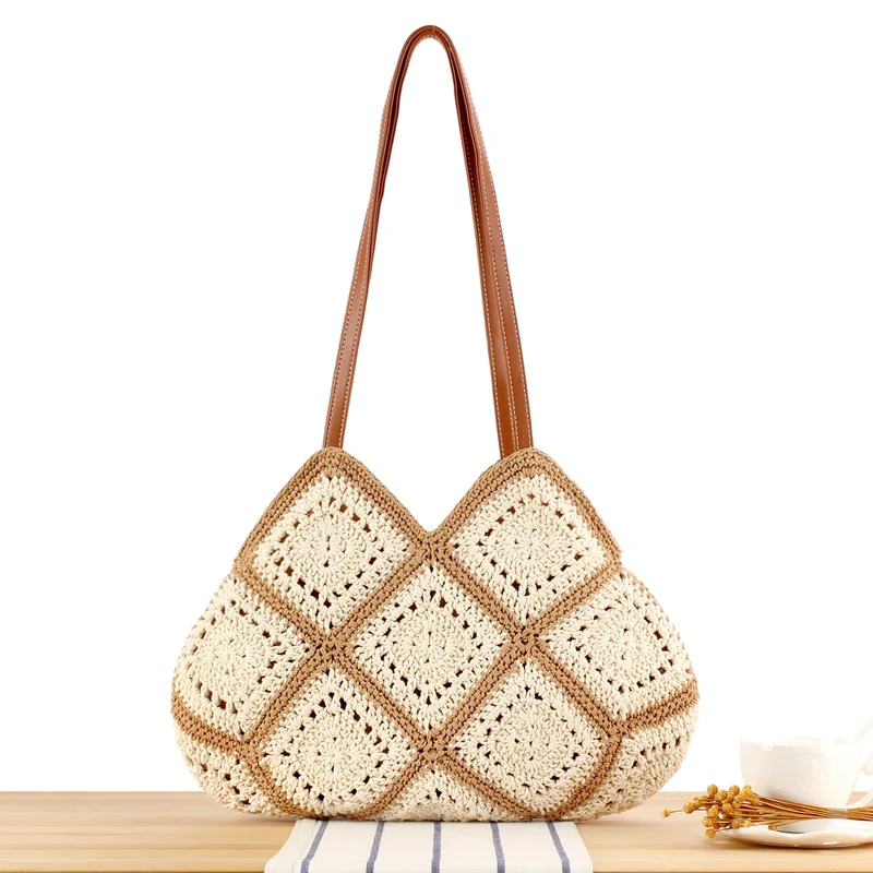 Handtasche aus handgefertigtem Makramee mit strukturiertem Muster Skanto