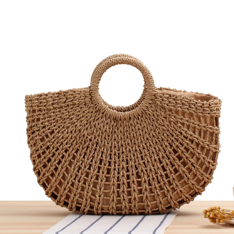Handtasche aus handgefertigtem Geflecht mit elegantem Rundgriff Skanto