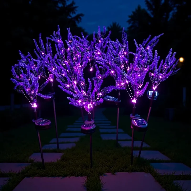 Skanto Solar LED Faux Lavendel Gartensteckerleuchte Skanto