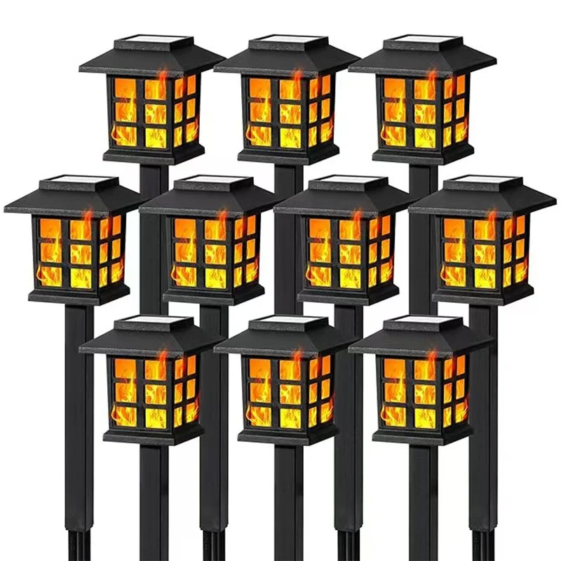 Skanto Solar-Flammeneffekt-Gartenstecker-Laternen mit wetterfestem ABS-Gehäuse und warmem LED-Glühen Skanto