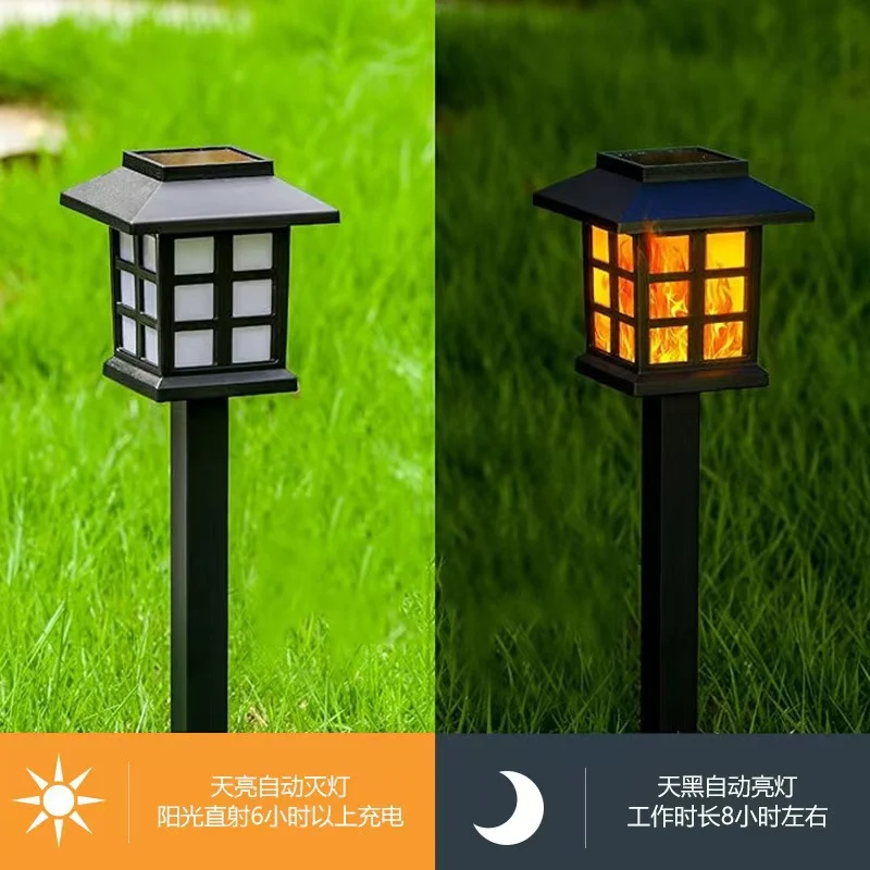Skanto Solar-Flammeneffekt-Gartenstecker-Laternen mit wetterfestem ABS-Gehäuse und warmem LED-Glühen Skanto
