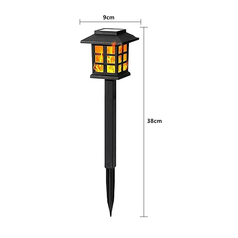Skanto Solar-Flammeneffekt-Gartenstecker-Laternen mit wetterfestem ABS-Gehäuse und warmem LED-Glühen Skanto