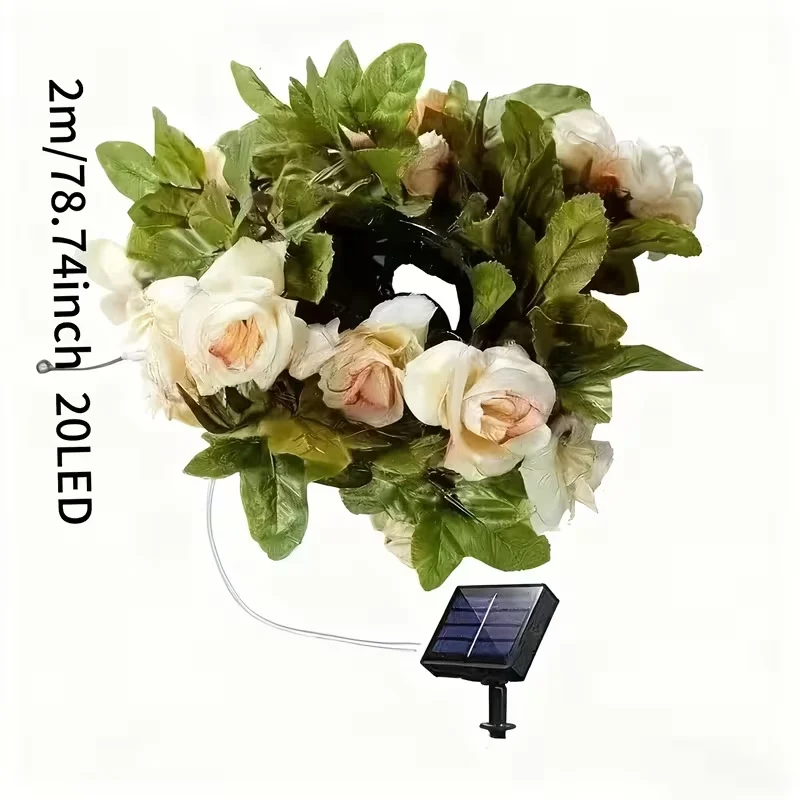 Romantische Rosenranken-LED-Girlande mit Mikro-Lichtern und wetterfestem flexiblem Stiel Skanto