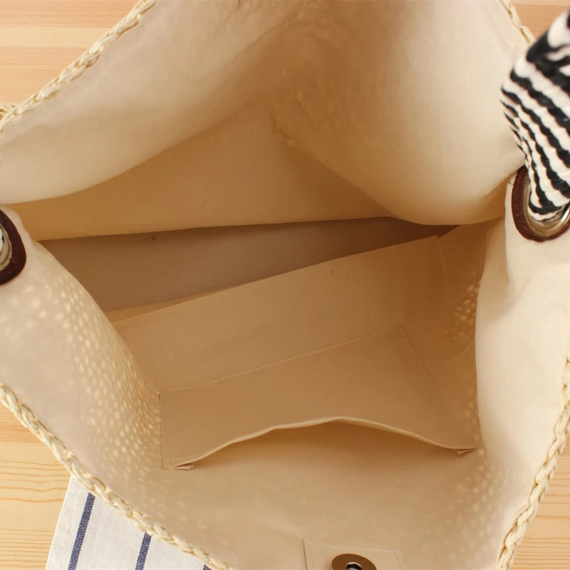 Shopper-Tasche im Boho-Stil aus Naturgeflecht Skanto