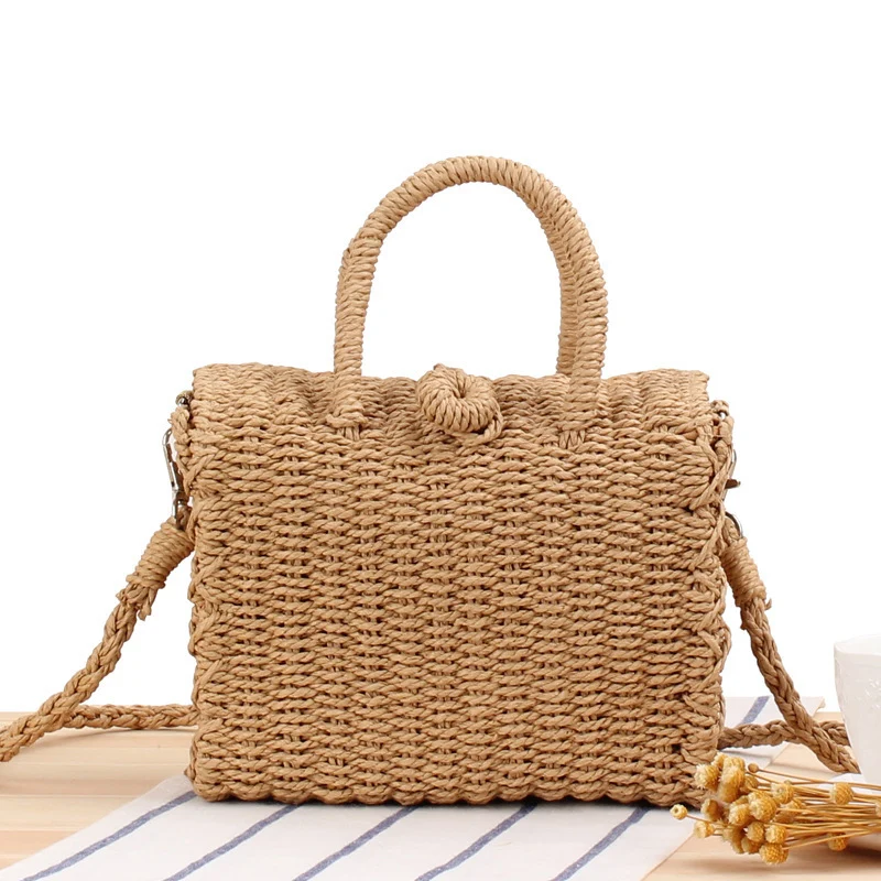 Handtasche aus geflochtenem Naturmaterial mit praktischem Schultergurt Skanto