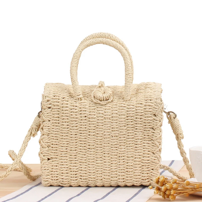 Handtasche aus geflochtenem Naturmaterial mit praktischem Schultergurt Skanto