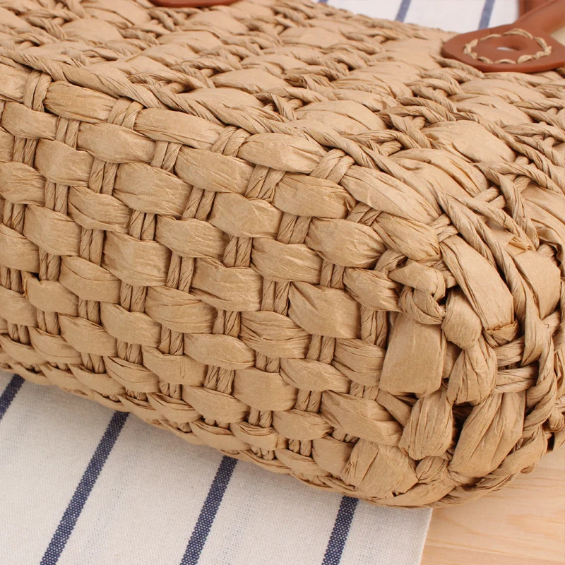Handgemachte Korbtasche mit eleganten Lederdetails Skanto