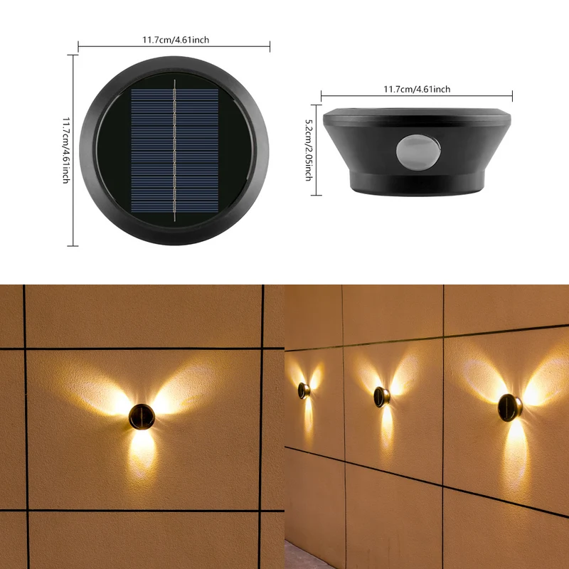 Outdoor Multi-Beam LED Dekorative Akzent Solar Wandleuchte Skanto