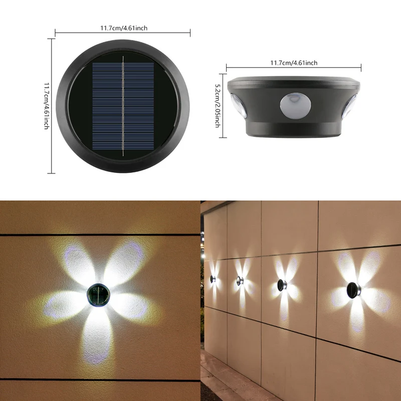 Outdoor Multi-Beam LED Dekorative Akzent Solar Wandleuchte Skanto