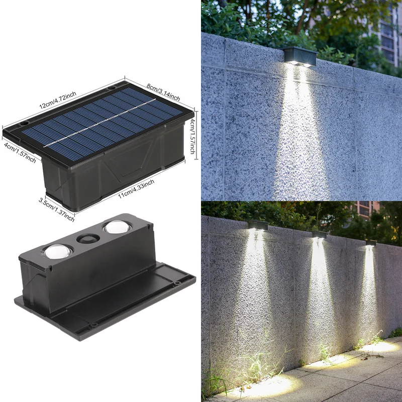 Outdoor Solar RGB Wandleuchte mit Doppelstrahl Wasserdichtes Design Skanto