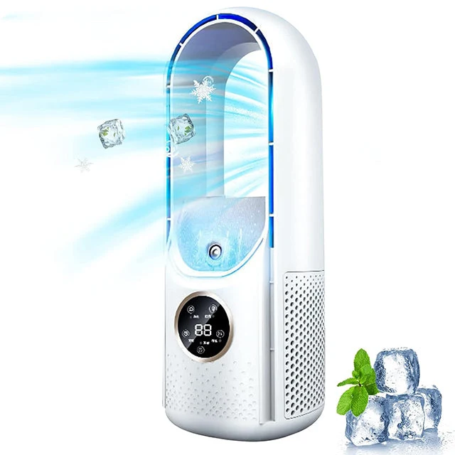Blattlose tragbare Klimaanlage | Ultraschall, ergonomisches Design & ideal für Zuhause & Büro | Skanto