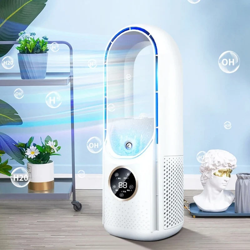 Blattlose tragbare Klimaanlage | Ultraschall, ergonomisches Design & ideal für Zuhause & Büro | Skanto