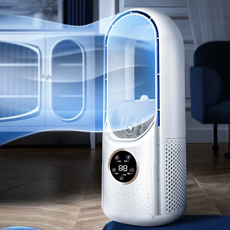 Blattlose tragbare Klimaanlage | Ultraschall, ergonomisches Design & ideal für Zuhause & Büro | Skanto