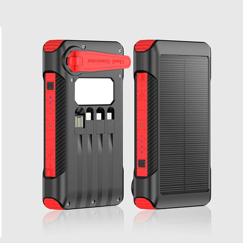 Solarbetriebene Powerbank mit mehreren Ladeanschlüssen und LED-Anzeige Skanto