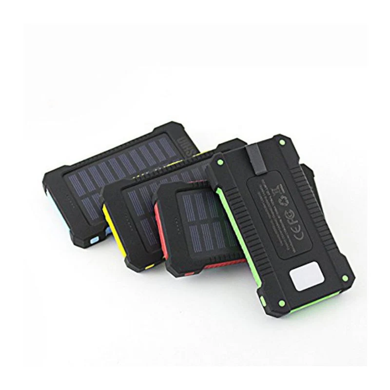 Solarbetriebene Powerbank mit integriertem Kompass und Karabinerhaken Skanto