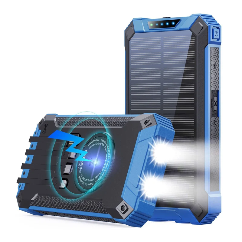 Solar-Powerbank mit Taschenlampe von Skanto
