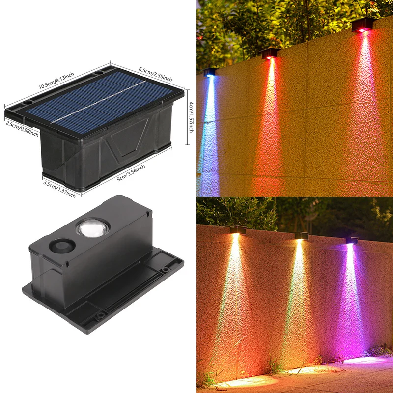 Outdoor Solar RGB Dual-Beam Wandleuchte mit integriertem Solarpanel und wetterfester Montagebasis Skanto