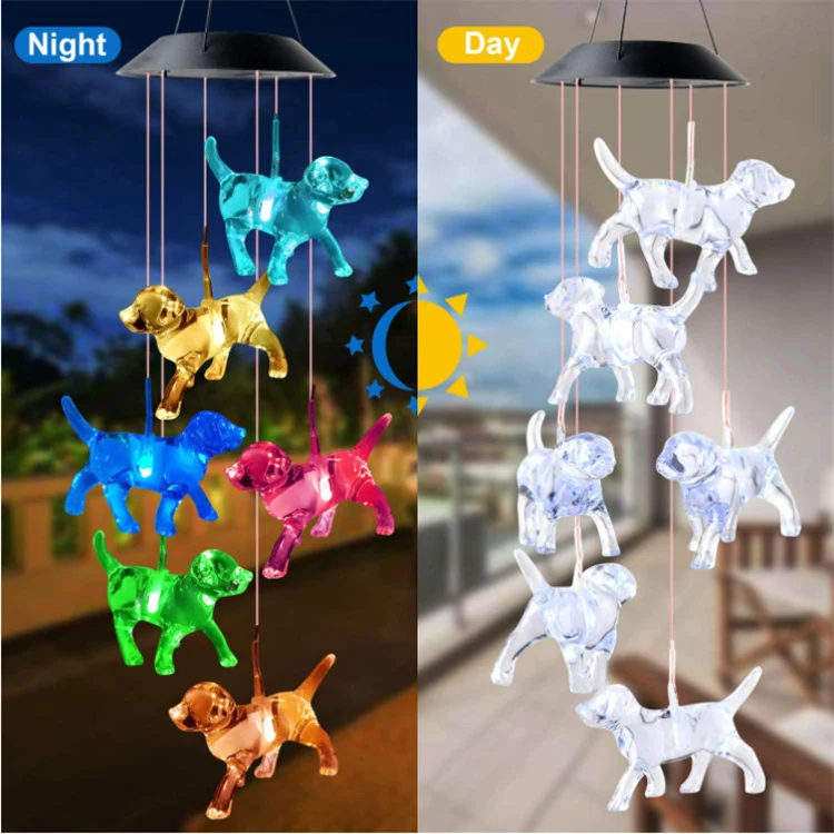 LED-Solar-Schmetterlings-Windspiel Garten-Hängeleuchte Skanto