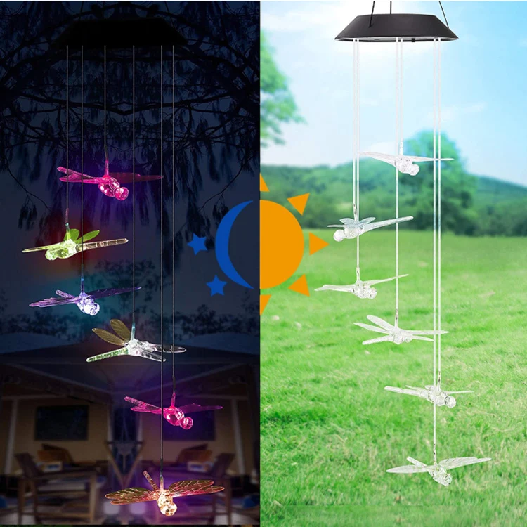 LED-Solar-Schmetterlings-Windspiel Garten-Hängeleuchte Skanto