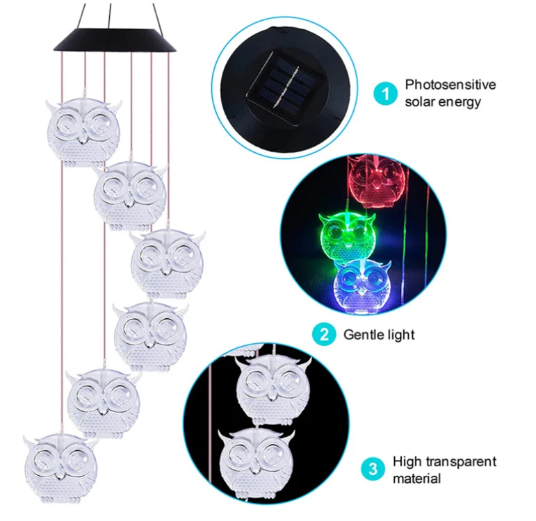 LED-Solar-Schmetterlings-Windspiel Garten-Hängeleuchte Skanto
