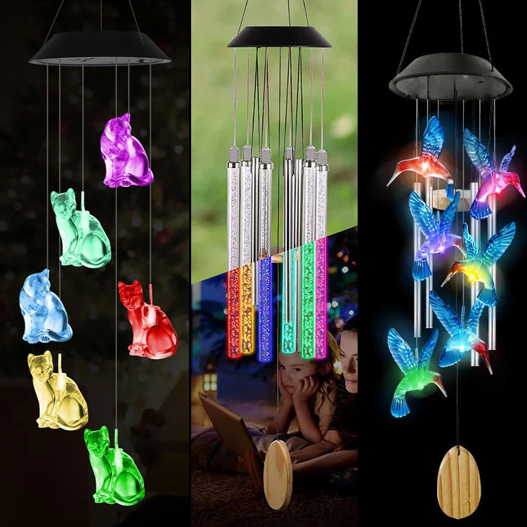 LED-Solar-Schmetterlings-Windspiel Garten-Hängeleuchte Skanto