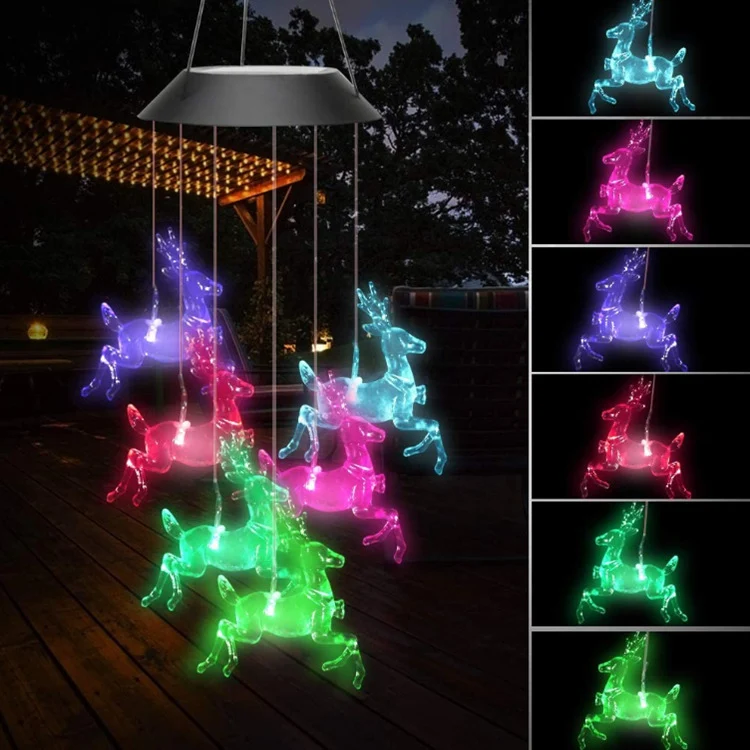 LED-Solar-Schmetterlings-Windspiel Garten-Hängeleuchte Skanto