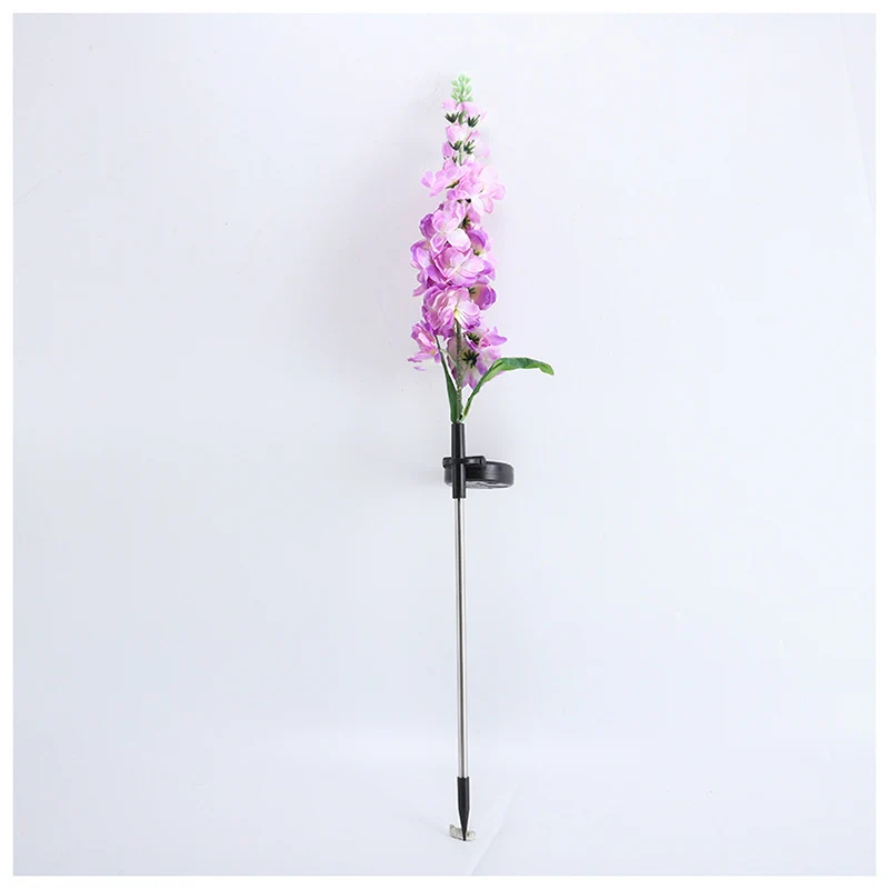 Dekorativer hoher künstlicher Delphinium-Gartenstecker mit Edelstahlspieß und verstellbarem Clip Skanto
