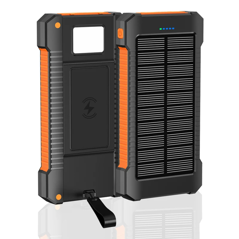 Solar-Powerbank mit integriertem LED-Licht und Kompass Skanto