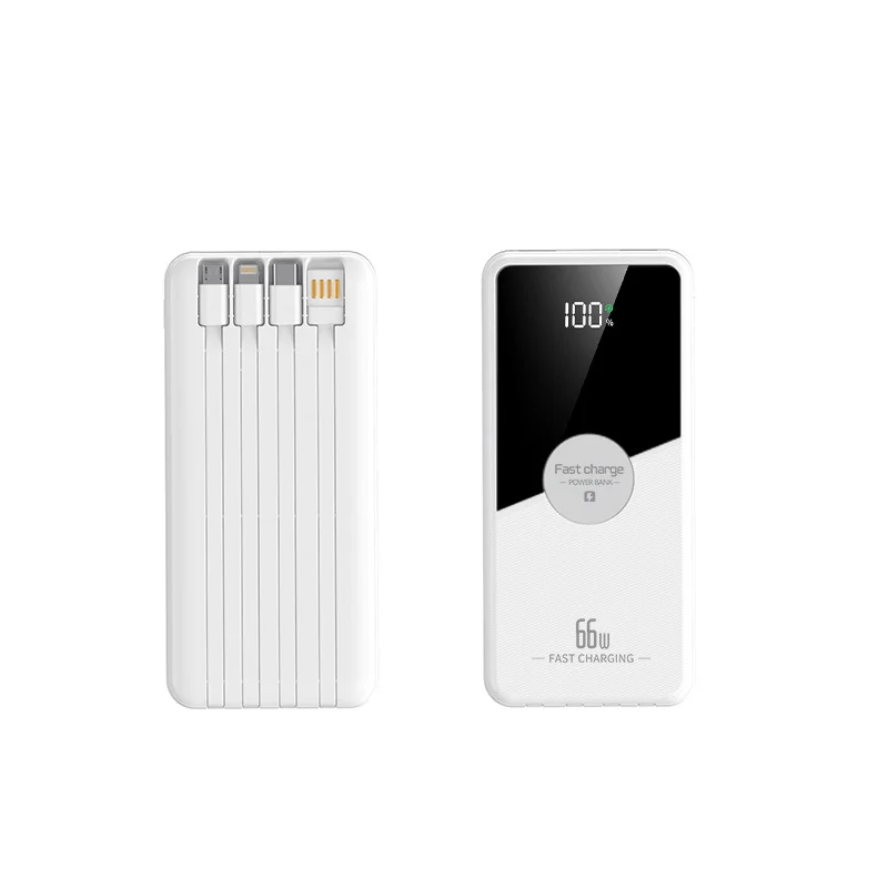 Tragbare Powerbank mit integrierten Kabeln und Schnellladefunktion Skanto