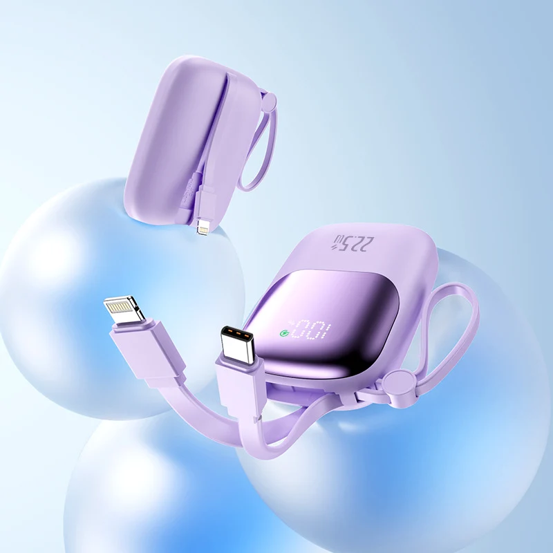 Tragbare Powerbank mit integriertem Ladeanschluss und LED-Anzeige Skanto