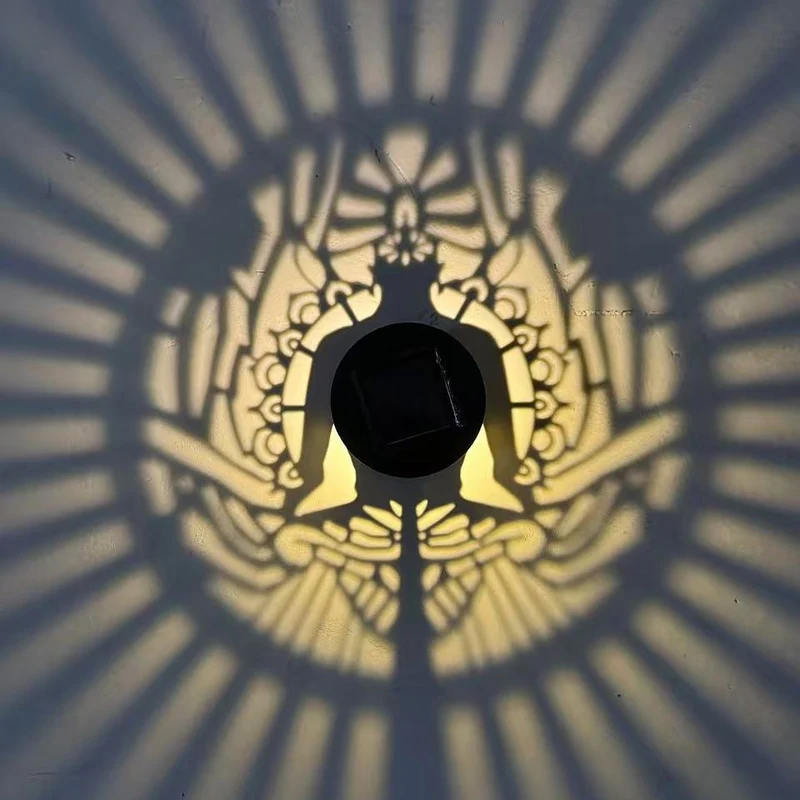 Dekorative Solar-RGB-Mandala-Projektions-Wand- & Gartensteckerleuchte Skanto