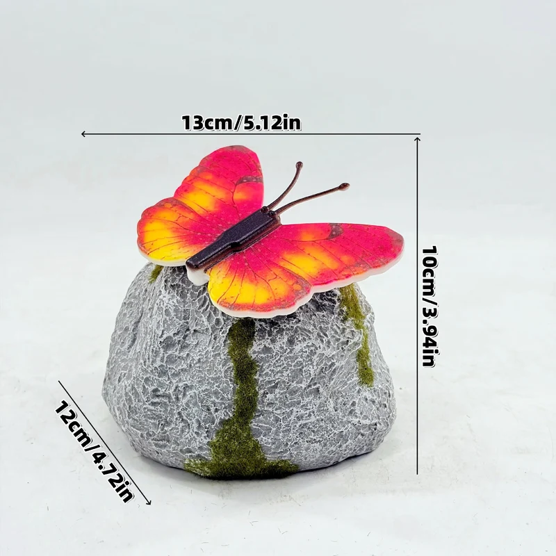 Dekorativer solarbetriebener Schmetterling auf Stein-LED-Gartenakzent Skanto