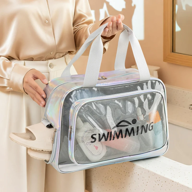 Transparente Schwimmtasche mit separatem Nassfach Skanto