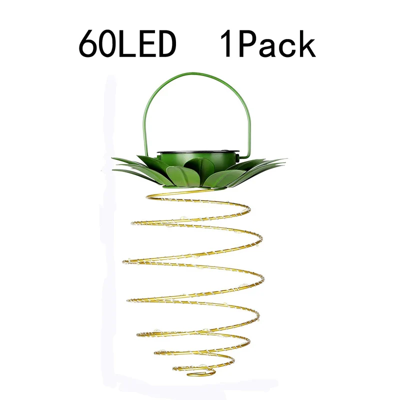 Skanto Spiral-Hänge-Solar-LED-Laterne mit Lotus-Oberteil und Tragegriff Skanto