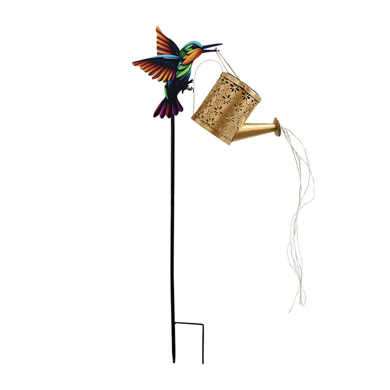 Dekorativer Kolibri-Solar-Gartenstecker mit Hängelampe Skanto