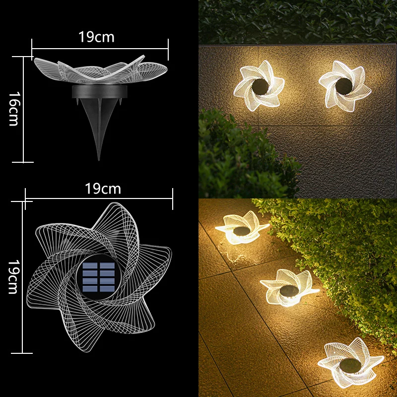 Dekoratives Solar-Acryl-Blütenblatt Gartenstecker Licht Skanto