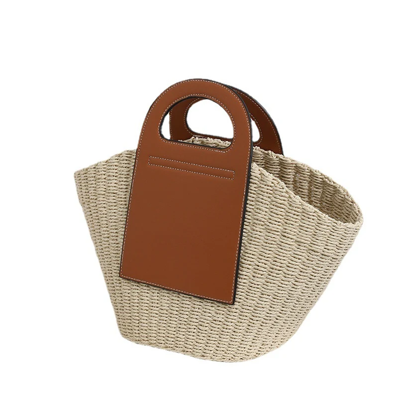 Moderne Korbtasche mit eleganten Lederdetails Skanto