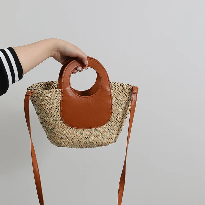 Moderne Handtasche mit kombiniertem Ledergriff Skanto