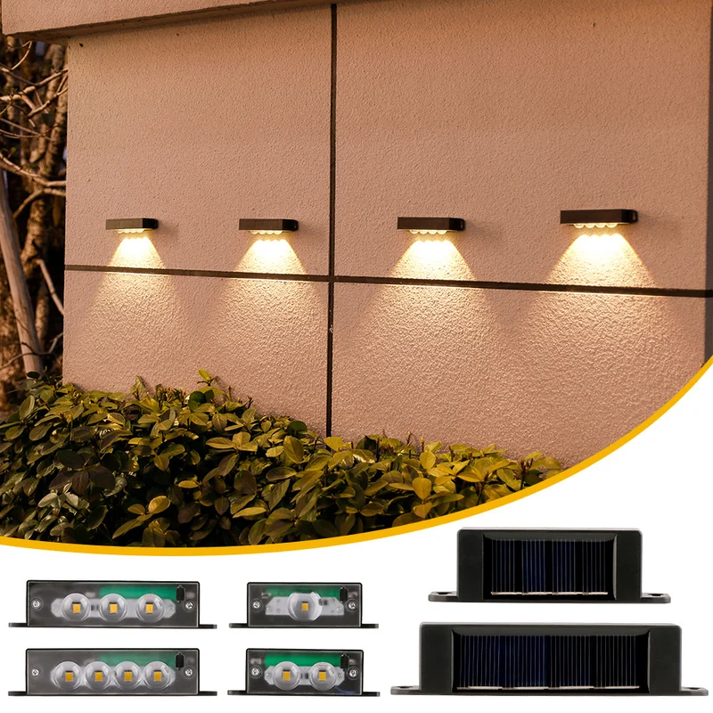Kompakte solarbetriebene LED-Wandleuchte mit Bewegungssensor für Außentreppen und Zäune Skanto