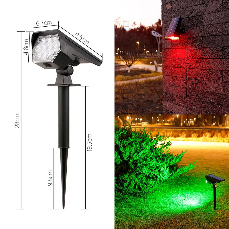 Verstellbarer Solar-LED-Landschaftsstrahler mit Erdspieß Skanto